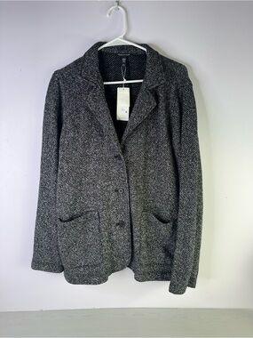 Eileen Fisher Organic Cotton Stand Collar Jacket size large NWT